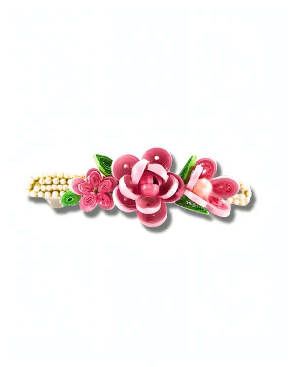 Rosy Bloom Pearl Hair Clip