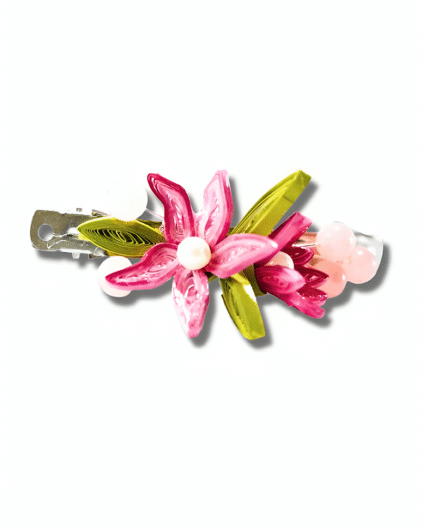 Blush Petal Charm Hair Clip - Image 2