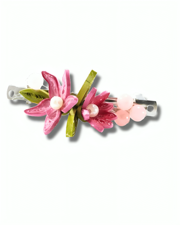 Blush Petal Charm Hair Clip - Image 3