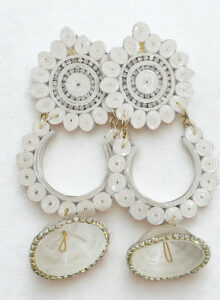 UTKARSHA LAYERED WHITE QUILLED EARINGS