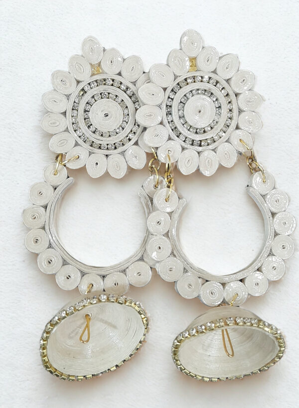 UTKARSHA LAYERED WHITE QUILLED EARINGS