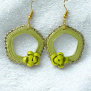 Shrishti — Light Green Floral Hoop Earrings