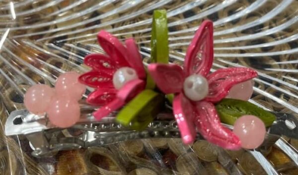 Blush Petal Charm Hair Clip