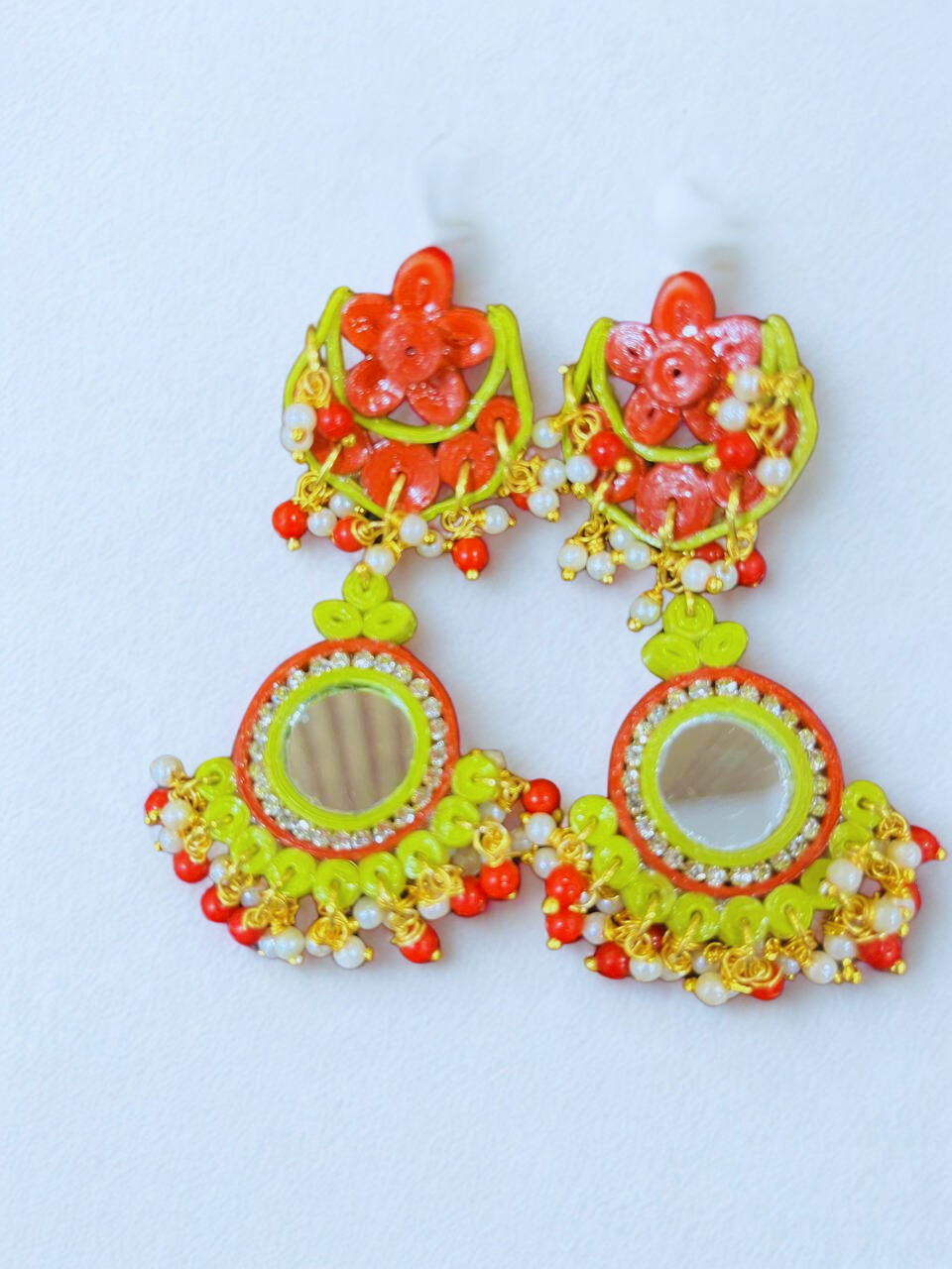 Gulmohar Mirror Drop Earrings
